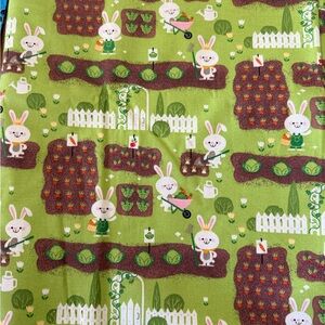 Green Bunny Garden Fabric 2 yds